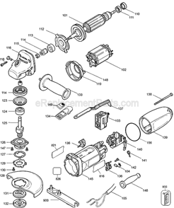 Part Location Diagram of 572116-01 DeWALT Gearcase
